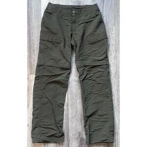 The North Face Convertible Cargo Pants Womens Sz 6 Green Nylon Hiking Zip Off
